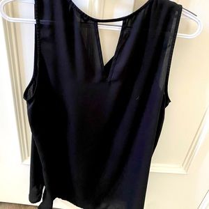 Black sleeveless blouse